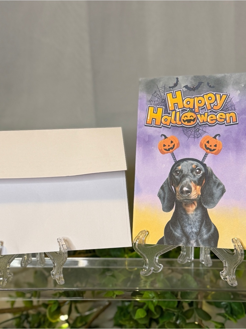 Happy Halloween Dachshund Greeting Card Set of 15 Blank Inside with Envelopes